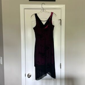 Black and pink 3/4 length semi formal dress